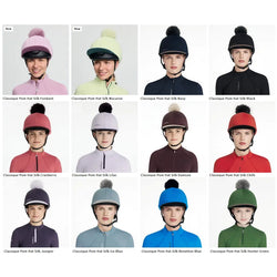 LeMieux Classique Pom Hat Silk Contrast Peak Removable Pom Lycra Skull Cap Cover