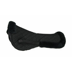 Hy Equestrian Fab Fleece Faux Sheepskin Fluffy Half Pad Black Brown White