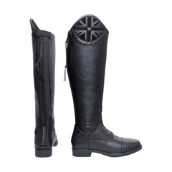 Hy Equestrian Union Jack Riding Boots Leather and Synthetic Black Adults UK 4-8