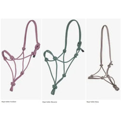 LeMieux Rope Halter Adjustable Light Quick Release Headcollar Fondant/Navy/Macro