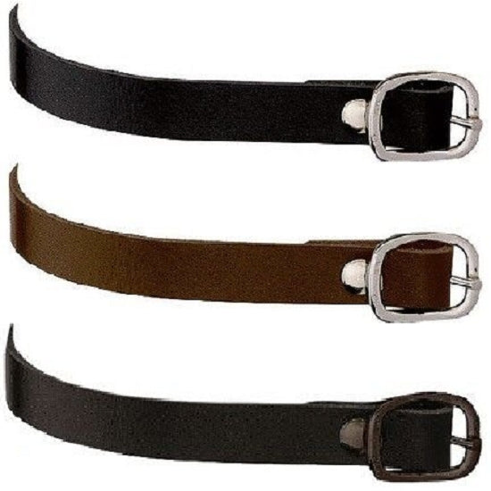 HS Sprenger Leather Spur Straps with Buckles Slimline Black/Brown Silver/Black