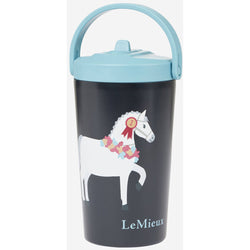 LeMieux Mini Drinks Bottle Thermos Insulated Logo Hot and Cold BPA Free Aqua/Navy