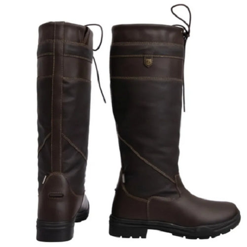 Hy Equestrian Tideswell Premium Leather Waterproof Country Boot Brown Kids 29-35