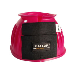 Gallop Double Taped Hardwearing Robust PVC Ribbed Over Reach Bell Boots Fuchsia