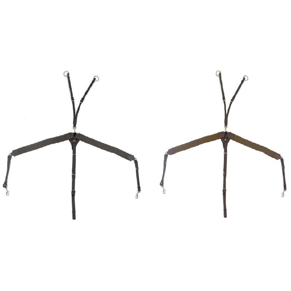 Whitaker Ready to Ride Elasticated Leather 3 Point Breastplate With Martingale