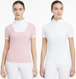 LeMieux Sophia Short Sleeve Pleated Show Shirt Ladies Technical Wicking Comp Top