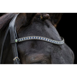 EcoRider  Freedom Sapphire Browband Diamante Embellished Eco Leather Black/Brown
