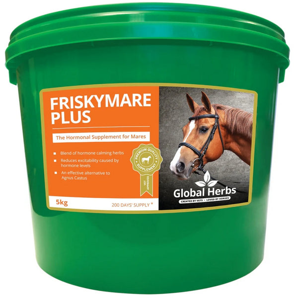 Global Herbs FriskyMare Plus Hormonal Mare Behavior Calming Horse Supplement 5kg