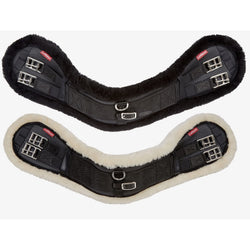 LeMieux Integrated Dressage Girth Short Mono Fur Lined Elasticated Blk/Nat 55-75