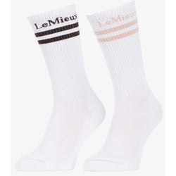 LeMieux High Crew Socks Adults Cushioned Arch Support Riding Yard Pack 2 x Pairs