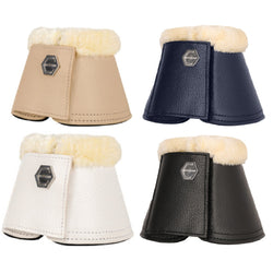 Coldstream Bowden Leather Over Reach Boots Faux Fur Fluffy Overreach Bell Boots
