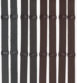 LeMieux Soft Rubber Reins with Stoppers Flexible Non-Stretch Leather Black/Brown