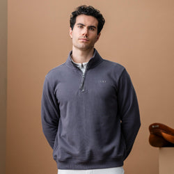 Horseware AA Mens Gabriel Quarter Zip Sweatshirt Navy/Charcoal/Primatova XS-XXL