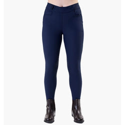 Horseware Easefit Hybid Riding Tights Pull On Breeches Silicone Knee Grip Navy