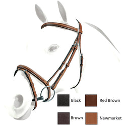 Selleria Equipe Emporio Padded Leather Snaffle Flash Bridle BRE01 Black/Brown