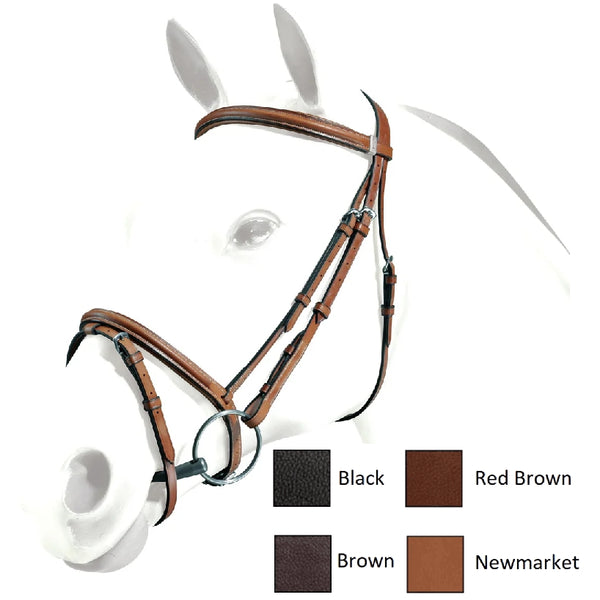 Selleria Equipe Emporio Padded Leather Snaffle Flash Bridle BRE01 Black/Brown
