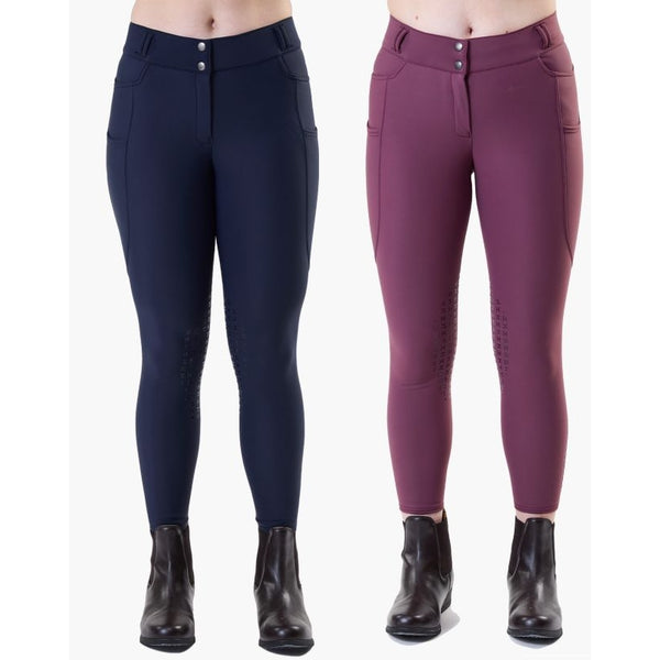 Horseware Ladies Flexfit Stretchy Warm Winter Breeches Silicone Knee Grip 24-38
