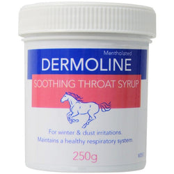 Dermoline Soothing Throat Syrup Horse Pony Respiratory for Dust Irritations 250g