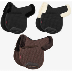 LeMieux Merino+ Half Lined GP Numnah General Purpose Wool Black/White/Brown M/L