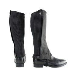 Hy Equestrian Kids Amara Half Chaps Stretchy Suede Half Chaps S - XL Black/Brown