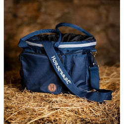Horseware Newmarket Grooming Bag With Shoulder Strap and Zipped Pockets Navy/Pink