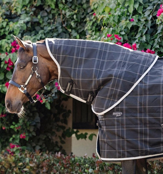 Horseware Rhino Stable Hood 200g 1000D Mediumweight Neck Cover Navy/Black XS-XL