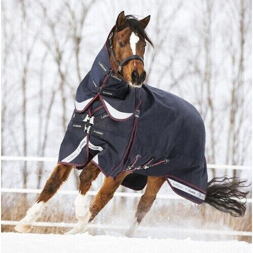 LeMieux Kudos Storm-Tek Mediumweight Medium 200g Turnout Rug + Hood 4'9-7'3 Navy