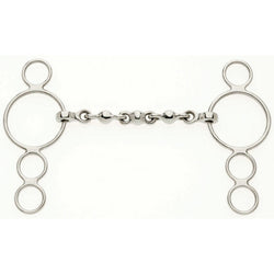 Lorina Continental 3 Ring Waterford Gag Bit Poll Pressure Discourage Leaning 5-6
