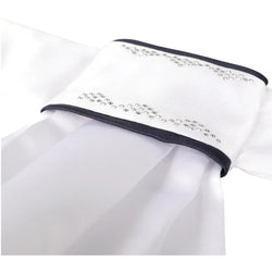 Coldstream Sunwick Ready Tied Stock With Elegant Silver Diamantes and Suede Edging