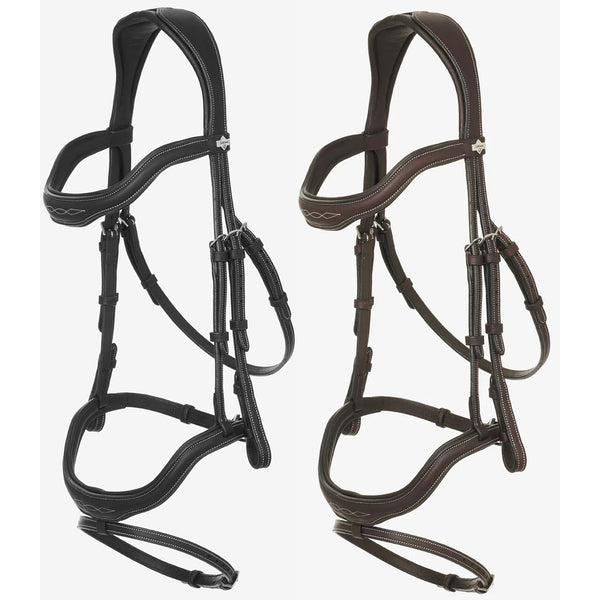 LeMieux Kudos Contour Flash Bridle Adjustable Anatomic Padded Mono Black/Brown