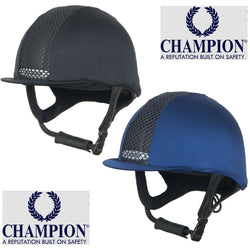 Champion Ventair Cap Cover Stretchy Mesh Jockey Skull Helmet Hat Silk Black/Navy