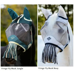 LeMieux Fringe Fly Mask 3D Turnout Field Bug Ears Nose Protector UV Fleece Mesh