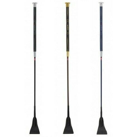 LeMieux LeGrip Jumping Whip Short Polycarbon Balance Bat Black/Brown/Navy 65cm