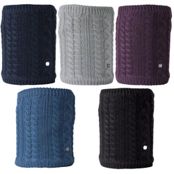 Hy Equestrian Melrose Cable Knit Snood Ladies Knitted Fleece Lined  Neck Warmer