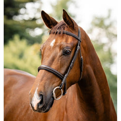 Horseware Soft Leather Hunter Bridle With Fancy Stitching and Raised Padding Brown