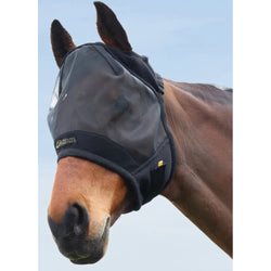 Hy Equestrian Armoured Protect Half Fly Mask without Ears UV Mesh Black XS-XL