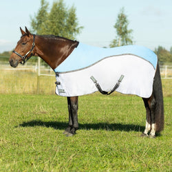 Hy Equestrian StormX Empra MeshX Flow Lite Cooler Rug Light Blue and Grey 4'6-7'3'