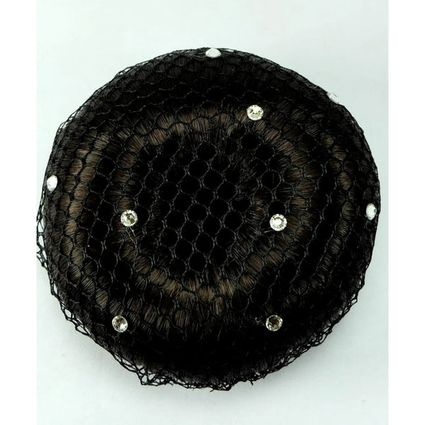 ShowQuest Bun Net with Crystals Mesh Hair Net Elegant Show Accessory Black/Brown