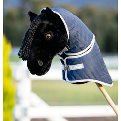 LeMieux Hobby Horse Stable Rug and Hood Cosy Warm Kids Toy Pony Accessory Navy