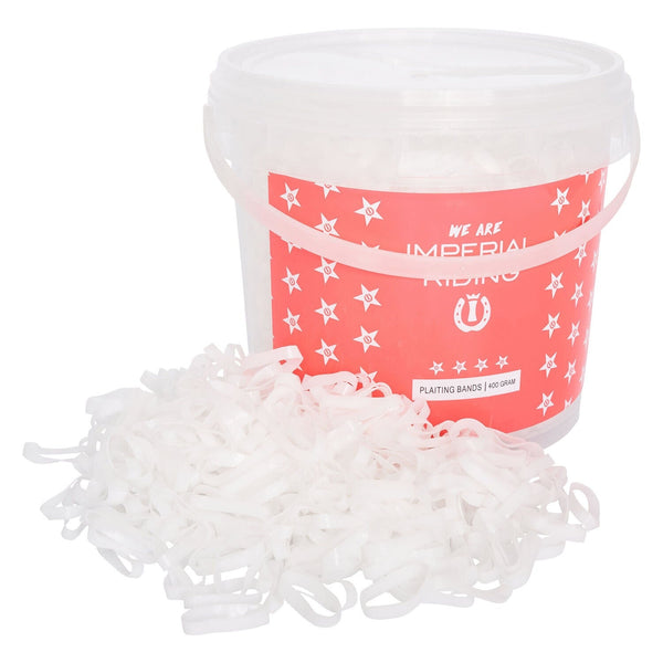 Imperial Riding Plaiting Bands in 150g or 400g Tub Black/White/Rose Gold