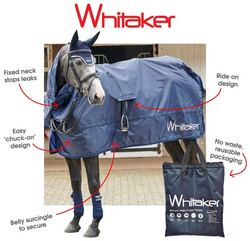 Whitaker Rothwell Roll Up Waterproof Breathable Rainsheet Riding Rug Navy XS-XL