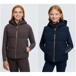 LeMieux Young Rider Joey Hooded Gilet Kids Teens Warm Riding Puffer Vest UK7-14