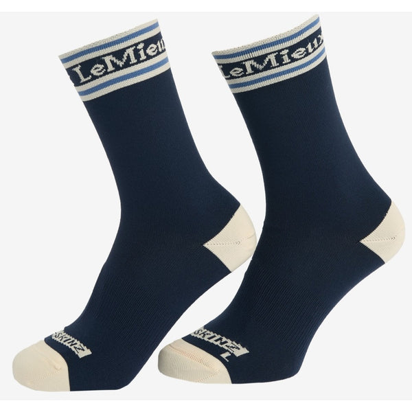 LeMieux Sealskinz Anti-Blister Socks Mid-Length Wicking Padded Tactel Navy S/M/L