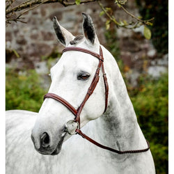 Horseware Hunter Cavesson Bridle With Fancy Stitch Raised Padding + Reins Brown