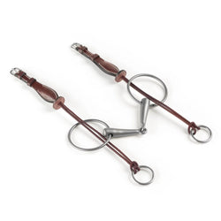 Selleria Equipe Leather and Teflon Double Round Gag Cheek Pieces Black/Brown/Red