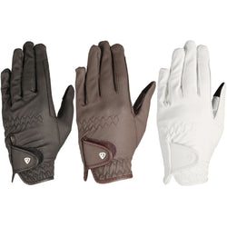 Hy Cottenham Elite Riding Gloves Kids Childs Competition Grip Black Brown White