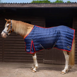 Gallop Trojan 200G Medium Weight Standard Neck Quilted Stable Rug Navy 5'6'-7'0'