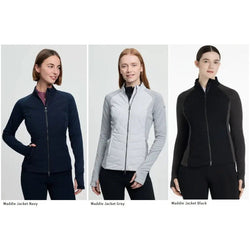 LeMieux Maddie Jacket Ladies Short Fitted Padded Hybrid Jumper Navy/Grey UK6-18