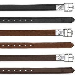 Bates Stirrup Leathers Slim Line Non Stretch Brown Havana Black 110cm - 175cm