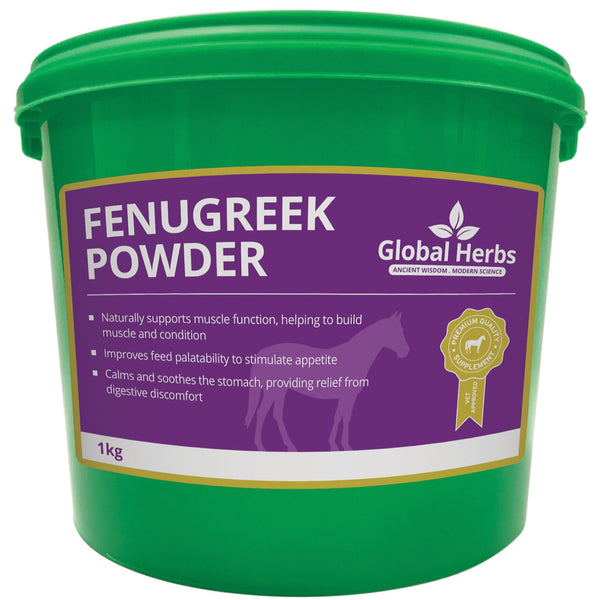 Global Herbs Fenugreek Powder Herbal Conditioning MuscleBuilder Horse Supplement